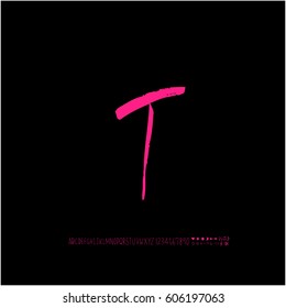 Alphabet & number / handwriting - vector