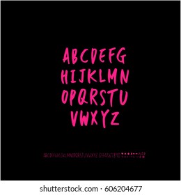 Alphabet & number / handwriting - vector