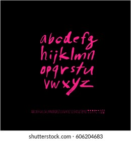 Alphabet & number / handwriting - vector