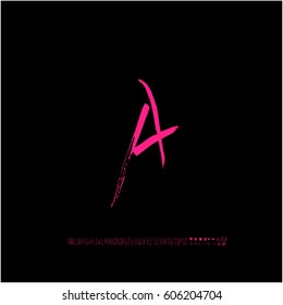 Alphabet & number / handwriting - vector
