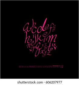 Alphabet & number / handwriting - vector