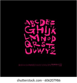 Alphabet & number / handwriting - vector