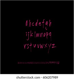 Alphabet & number / handwriting - vector