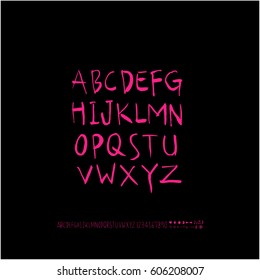 Alphabet & number / handwriting - vector