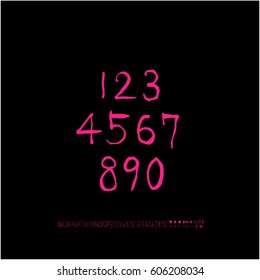 Alphabet & number / handwriting - vector