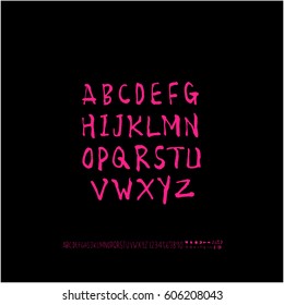 Alphabet & number / handwriting - vector