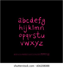 Alphabet & number / handwriting - vector
