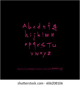 Alphabet & number / handwriting - vector