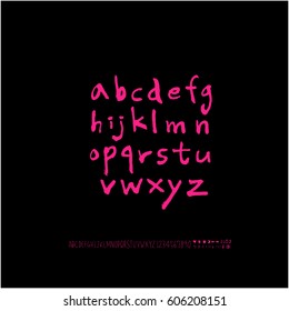 Alphabet & number / handwriting - vector