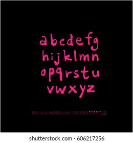 Alphabet & number / handwriting - vector