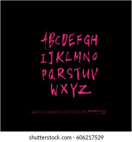 Alphabet & number / handwriting - vector