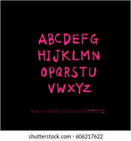 Alphabet & number / handwriting - vector