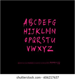 Alphabet & number / handwriting - vector