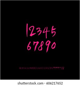 Alphabet & number / handwriting - vector