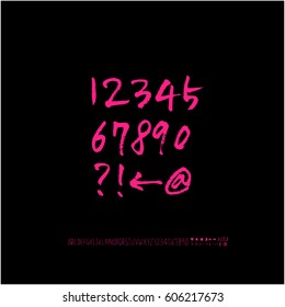 Alphabet & number / handwriting - vector