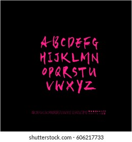 Alphabet & number / handwriting - vector