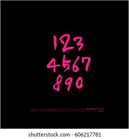 Alphabet & number / handwriting - vector