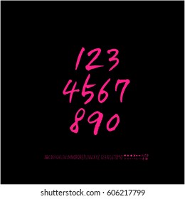 Alphabet & number / handwriting - vector