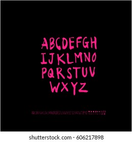 Alphabet & number / handwriting - vector