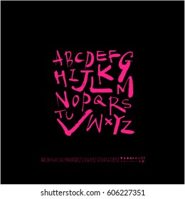 Alphabet & number / handwriting - vector