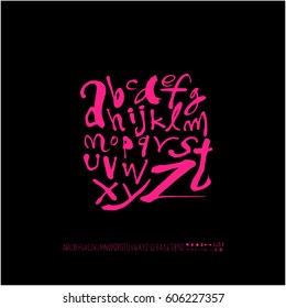 Alphabet & number / handwriting - vector