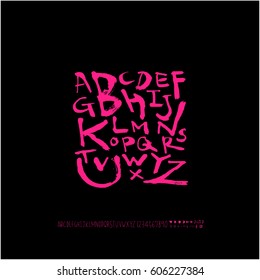 Alphabet & number / handwriting - vector