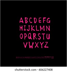 Alphabet & number / handwriting - vector