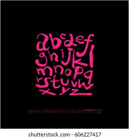 Alphabet & number / handwriting - vector
