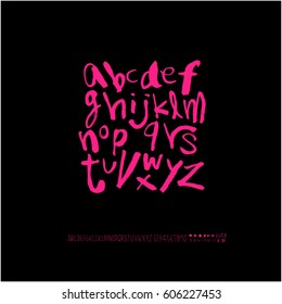 Alphabet & number / handwriting - vector