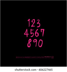 Alphabet & number / handwriting - vector