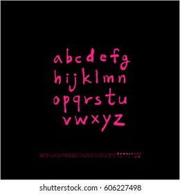Alphabet & number / handwriting - vector