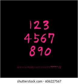 Alphabet & number / handwriting - vector