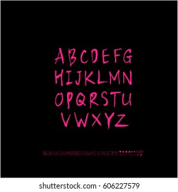 Alphabet & number / handwriting - vector