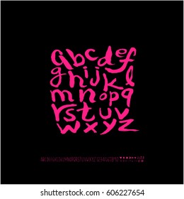 Alphabet & number / handwriting - vector