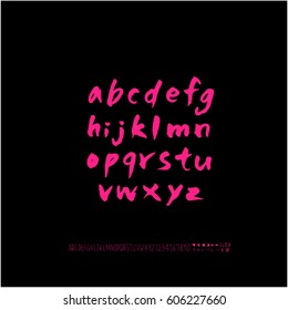Alphabet & number / handwriting - vector