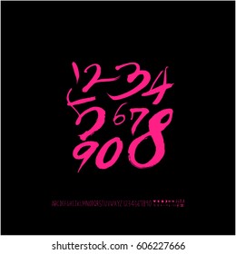 Alphabet & number / handwriting - vector