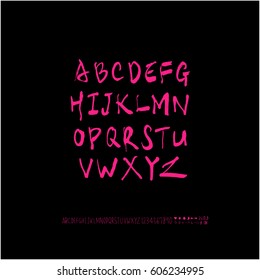 Alphabet & number / handwriting - vector