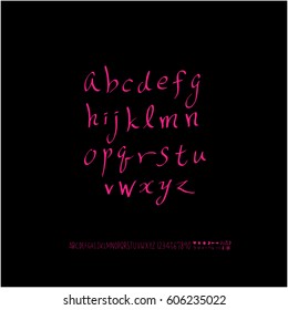 Alphabet & number / handwriting - vector