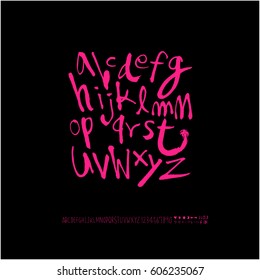 Alphabet & number / handwriting - vector