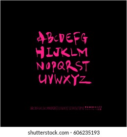 Alphabet & number / handwriting - vector