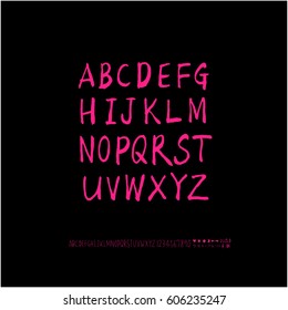 Alphabet & number / handwriting - vector