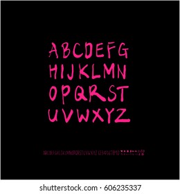 Alphabet & number / handwriting - vector