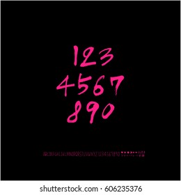 Alphabet & number / handwriting - vector