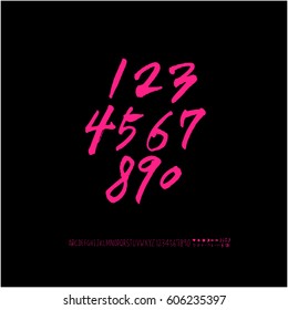 Alphabet & number / handwriting - vector