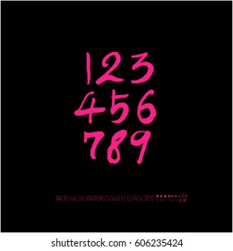 Alphabet & number / handwriting - vector