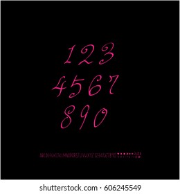 Alphabet & number / handwriting - vector