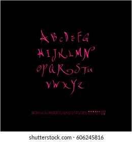 Alphabet & number / handwriting - vector