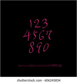 Alphabet & number / handwriting - vector