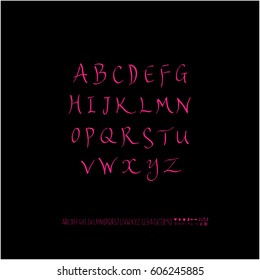 Alphabet & number / handwriting - vector