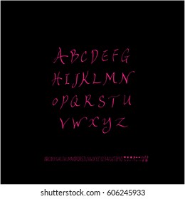 Alphabet & number / handwriting - vector